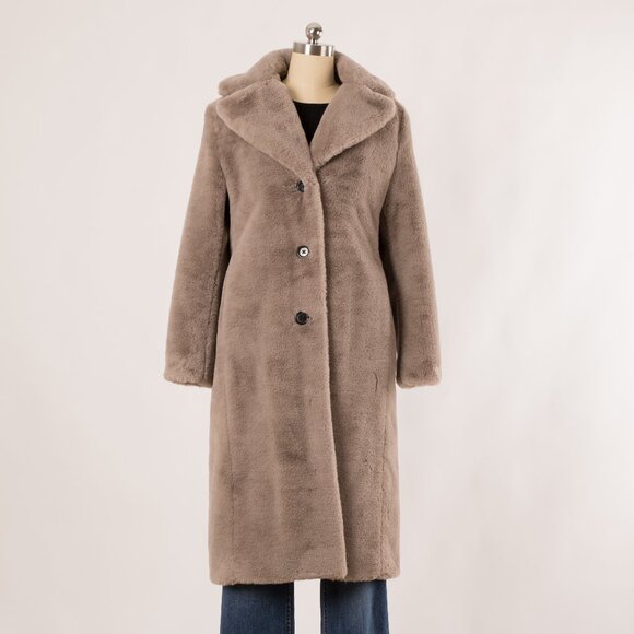 Banana Republic Jackets & Blazers - Banana Republic Taupe Faux Fur Coat Size US XS